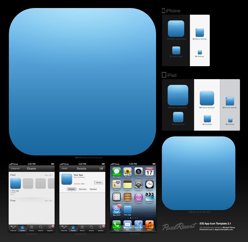 iOS app icon template – John Stejskal : Software and Game Developer